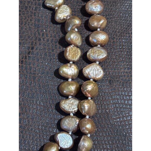 Multi-Strand 18" Sterling silver Necklace W/ Bronze Pearls Tigers Eye Jasper & C - Picture 6 of 12